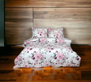 Komplet pościeli 180x200 KWIATY JABŁONI NA BIELI 